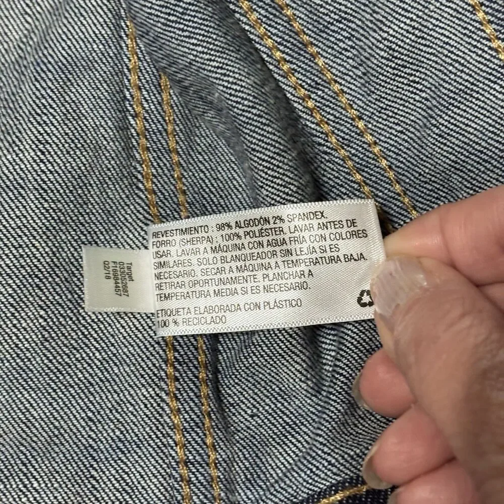 Genuine Kids OshKosh 2T Denim Sherpa Lined Trucker Jacket Blue Toddler Unisex